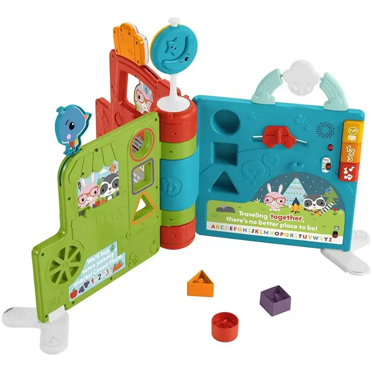 Fisher-Price Sit-To-Stand Giant Activity Book aktivitātes dēlis, milzīga, liela grāmata HCL02 GTJ58 (angļu/franču)