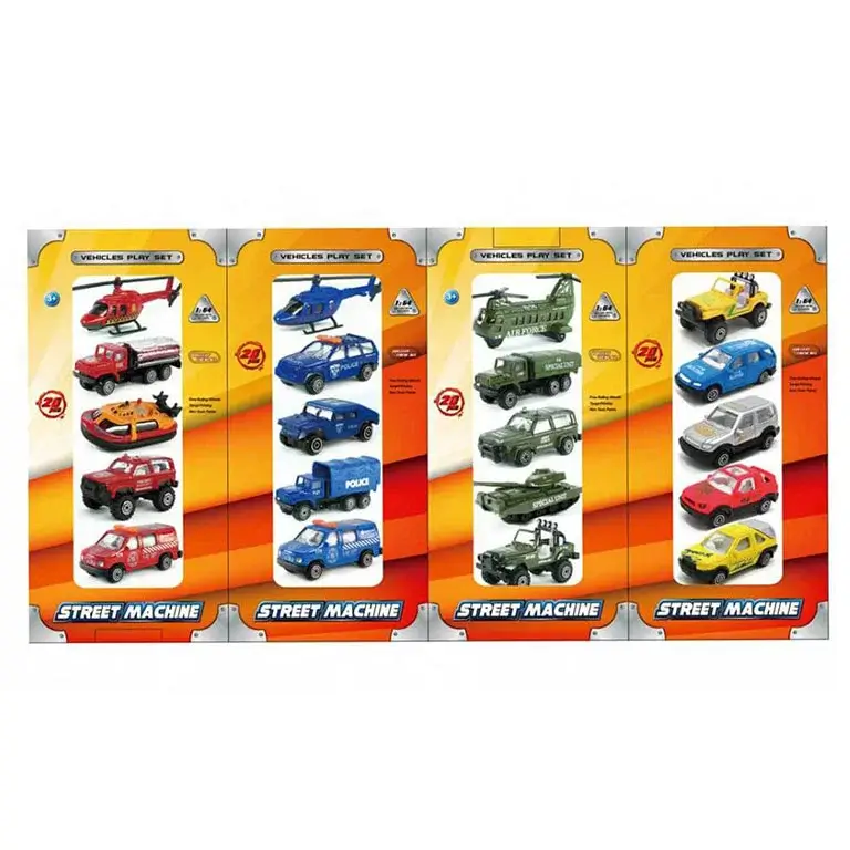 Rotaļu metāla auto modelīšu (mašīnu) 20 gab. komplekts Street Machine Set 1:64