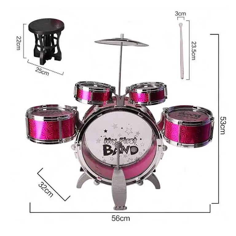 Bērnu bungas Jazz Drum Pink