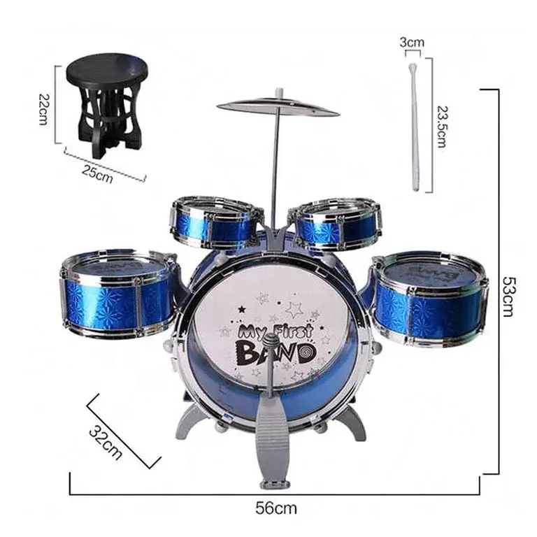 Bērnu bungas Jazz Drum Blue