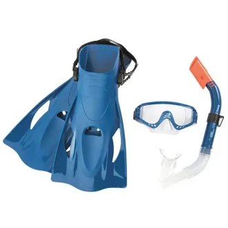 Snorkelēšanas komplekts, maska un pleznas Bestway 25020 Blue (izmērs 41-46)