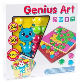 Attīstoša spēle mozaīka Genius Art krāsaina podziņu puzle