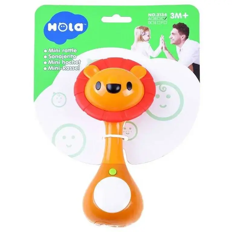Bērnu interaktīvais grabulis lauva Hola 3134C Mini Rattle Lion
