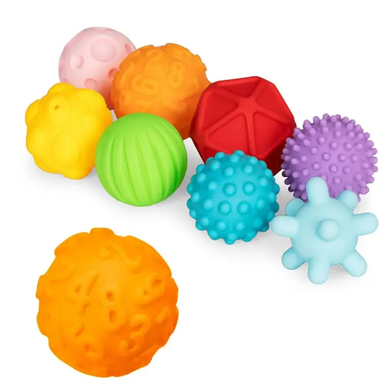 Taktīlās fizioterapijas bumbas mazuļiem Huanger Textured Balls 10x komplekts