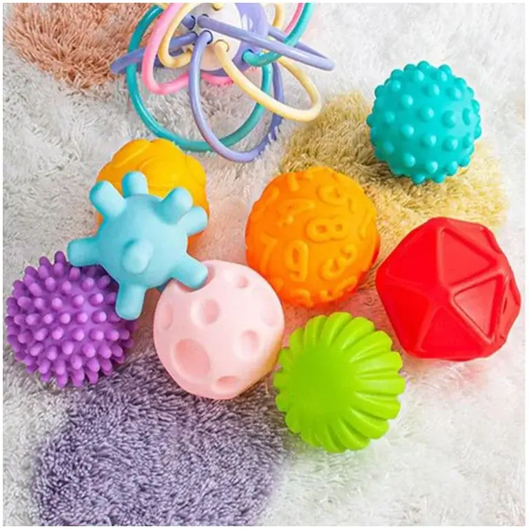 Taktīlās fizioterapijas bumbas mazuļiem Huanger Textured Balls 10x komplekts