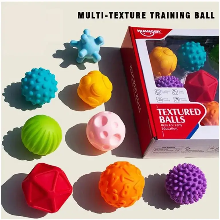 Taktīlās fizioterapijas bumbas mazuļiem Huanger Textured Balls 10x komplekts