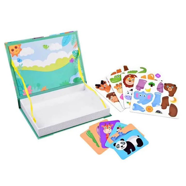 Bērnu magnētiskā grāmata (puzle) Magnetic Book Animals 47 pcs