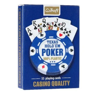 Spēļu kārtis plastikāta Blue HQ Poker Cards TREFL