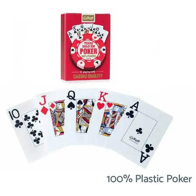 Spēļu kārtis plastikāta Red HQ Poker Cards TREFL