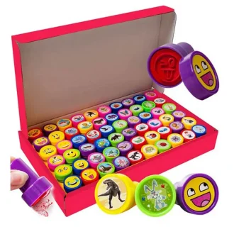 Zīmogu komplekts bērniem Funny Stamps 60 gab.